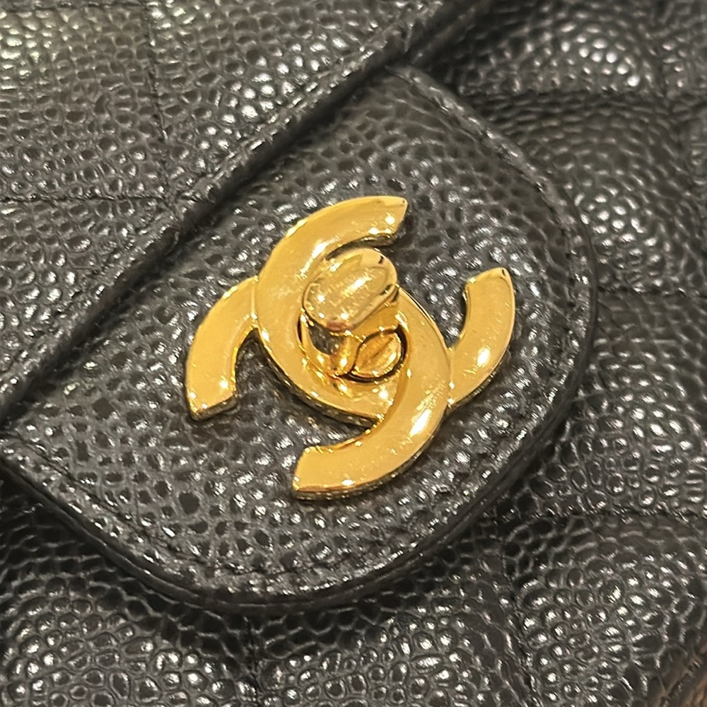 Classic Black Quilted Shoulder Bag with Gold Hardware - Picture 10 of 11